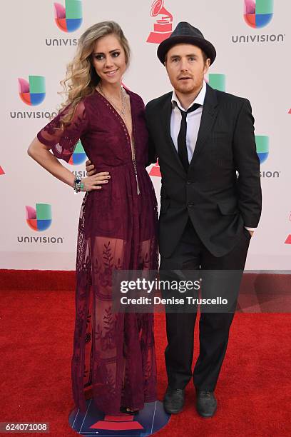 Musicians Jason Reeves and Nelly Joy of High Dive Heart attend The 17th Annual Latin Grammy Awards at T-Mobile Arena on November 17, 2016 in Las...