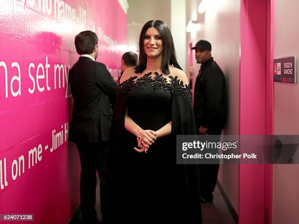 Singer Laura Pausini attends The 17th Annual Latin Grammy Awards at T-Mobile Arena on November 17, 2016 in Las Vegas, Nevada.