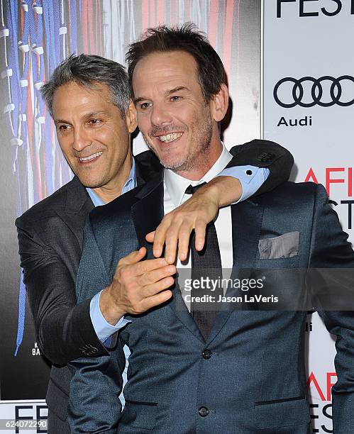 Director Peter Berg and Ari Emanuel attend the closing night gala screening of "Patriots Day" at the 2016 AFI Fest at TCL Chinese Theatre on November...