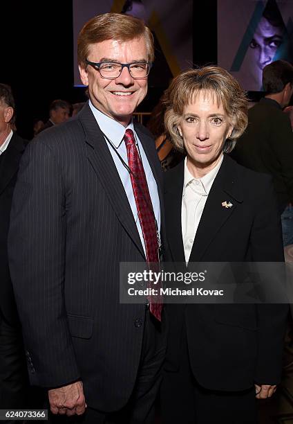 Special Agent in Charge of the FBI's Boston Division Richard DesLauriers and retired private investigator Pam Graham attend the after party for the...