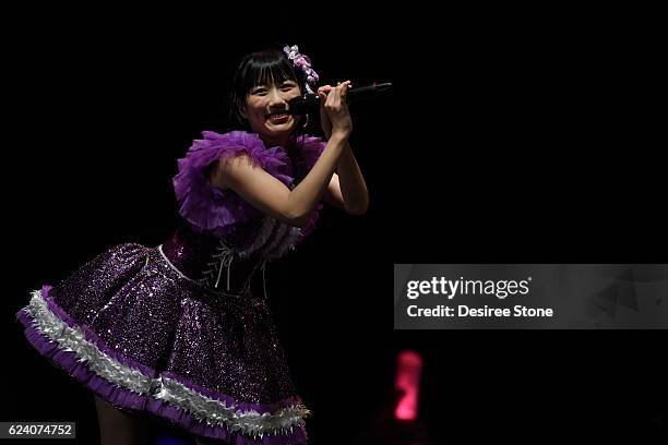 Reni Takagi of Momoiro Clover Z performs at The Wiltern on November 17, 2016 in Los Angeles, California.