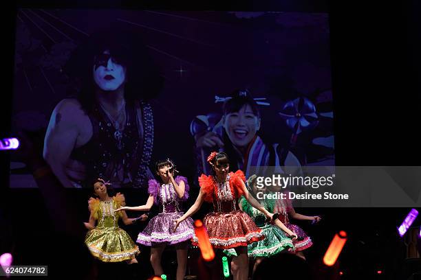 Momoiro Clover Z perform at The Wiltern on November 17, 2016 in Los Angeles, California.