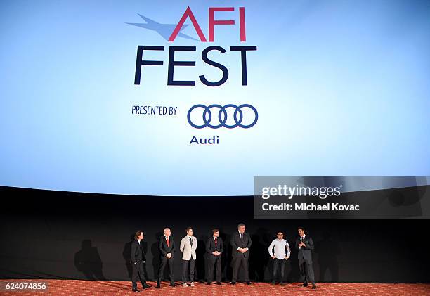 Actor/producer Mark Wahlberg, Sergeant Jeffrey J. Pugliese, Boston Marathon bombing survivor Patrick Downes, Special Agent in Charge of the FBI's...