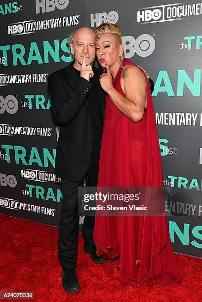 Director/producer Timothy Greenfield-Sanders and subject of the documentary Bamby Salcedo attend HBO Documentary Film "THE TRANS LIST" NY Premiere at...