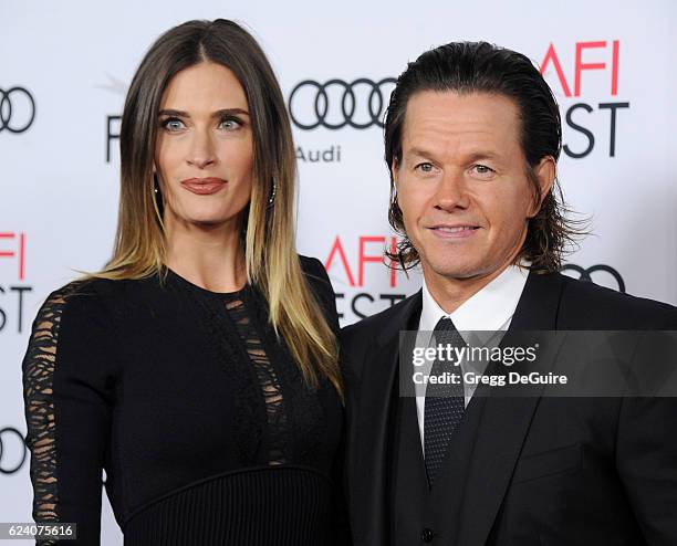 Actor Mark Wahlberg and model Rhea Durham arrive at the AFI FEST 2016 Presented By Audi - Closing Night Gala - Screening Of Lionsgate's "Patriots...
