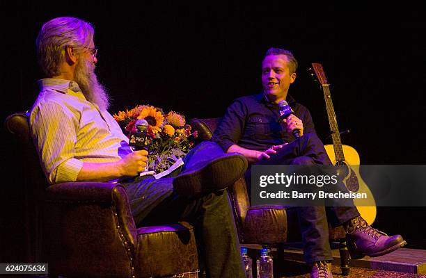 David Macias and musician Jason Isbell during the GRAMMY Up Close & Personal with Jason Isbell and David Macias at Old Town School of Folk Music on...