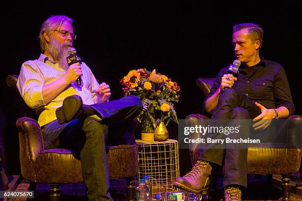 David Macias and musician Jason Isbell during the GRAMMY Up Close & Personal with Jason Isbell and David Macias at Old Town School of Folk Music on...