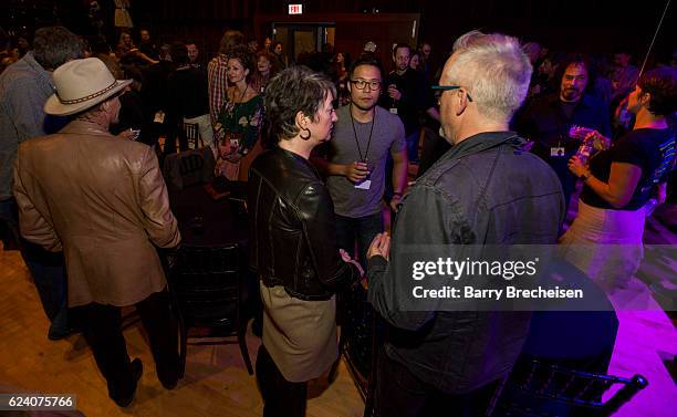 Chicago Chapter and Old School of Folk members mingle during the GRAMMY Up Close & Personal with Jason Isbell and David Macias at Old Town School of...