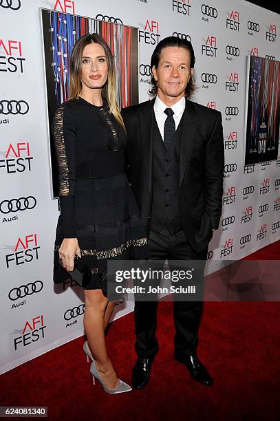 Model Rhea Durham and Actor Mark Wahlberg attend the AFI Closing Night Screening of "Patriots Day" at TCL Chinese Theatre on November 17, 2016 in...