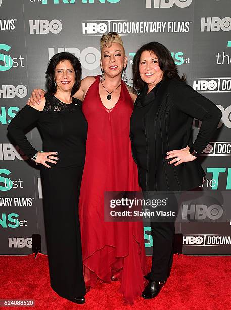 Producer Catherine Pino, subject of the documentary Bamby Salcedo and producer Ingrid Duran attend HBO Documentary Film "THE TRANS LIST" NY Premiere...