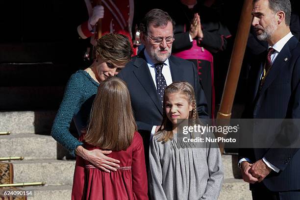 King Felipe of Spain, Queen Letizia of Spain, Princess Leonor and Princess Sofia attend the opening ceremony of 12th legislative session at the...