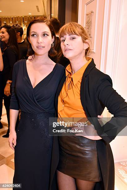 Actress singer Josephine de La Baume from Singtank band and DJ Cecile Togni from The Putafranges band attend the Pronovias Paris Flagship Launch...