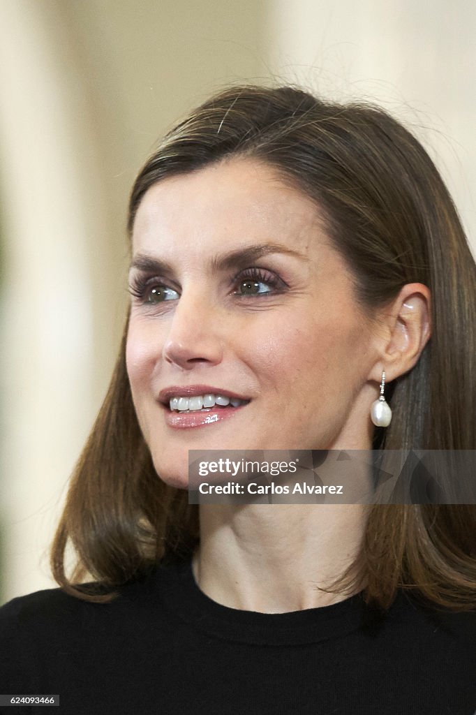 Spanish Royals Receives TVE Members At Zarzuela Palace