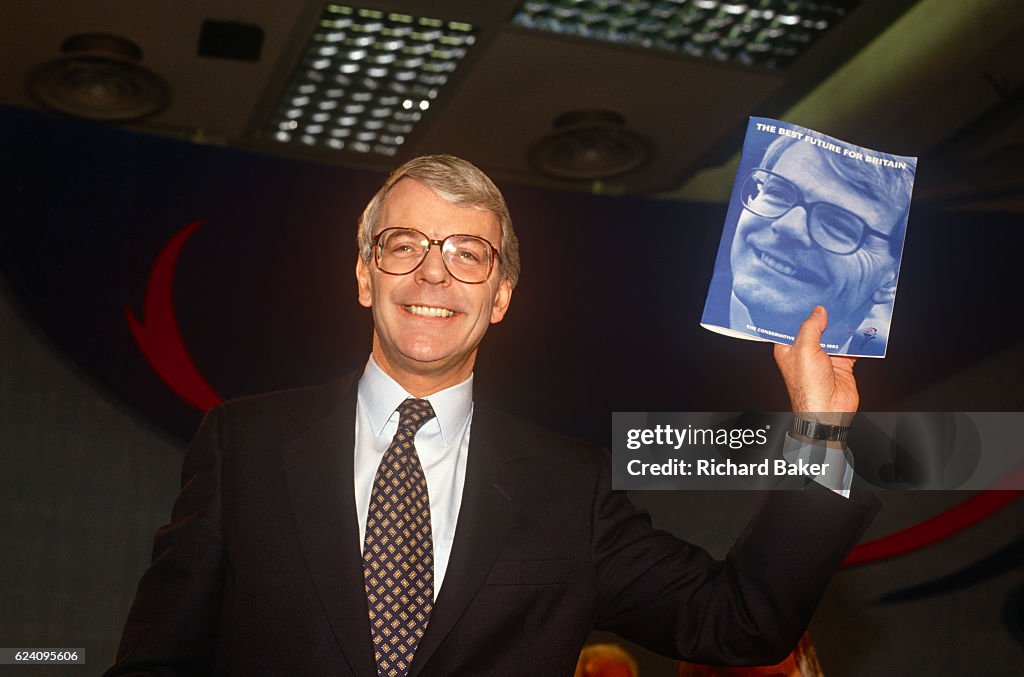 John Major Launching 1992 Election Manifesto