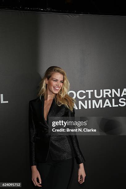 Model Hailey Clauson attends the "Nocturnal Animals" New York premiere held at The Paris Theatre on November 17, 2016 in New York City.