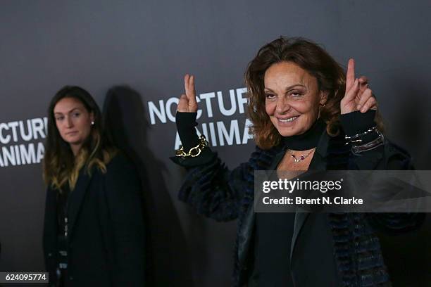 Designer Diane von Furstenberg attends the "Nocturnal Animals" New York premiere held at The Paris Theatre on November 17, 2016 in New York City.