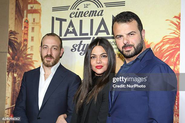 Producer Pierpaolo Vega , actress Pina Turco and director/writer Edoardo Angelis attend a Conversation with Gianfranco Rosi and screening of Fire at...