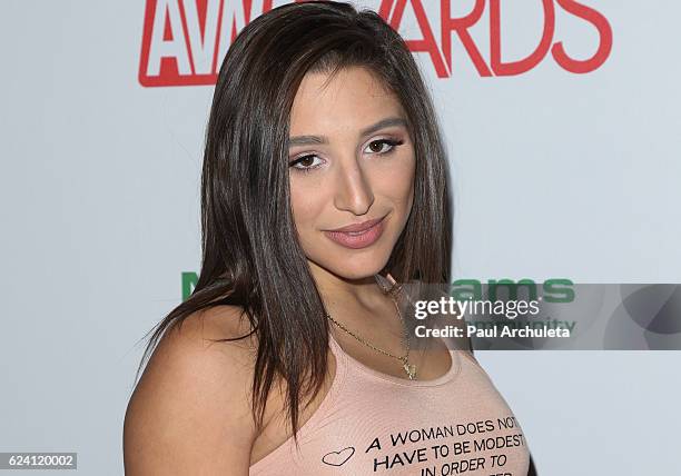 Actress Abella Danger attends the 2017 AVN Awards nomination party at Avalon on November 17, 2016 in Hollywood, California.