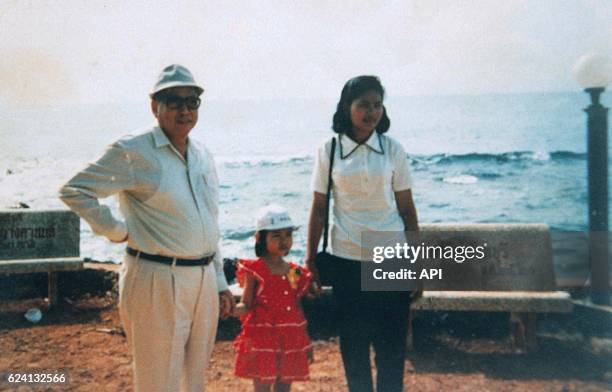 Pol Pot with wife Mea Son and daughter Saloth Sitha in Thailand, in 1991.