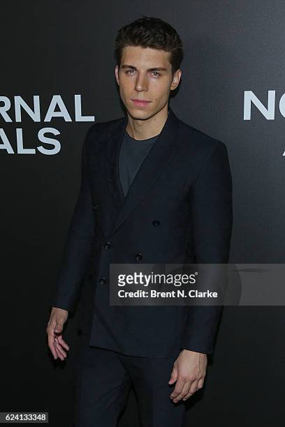 Actor Nolan Funk attends the "Nocturnal Animals" New York premiere held at The Paris Theatre on November 17, 2016 in New York City.
