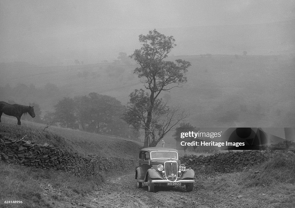 Ford V8 saloon of AKB Clarkson competing in the MCC Sporting Trial, 1935