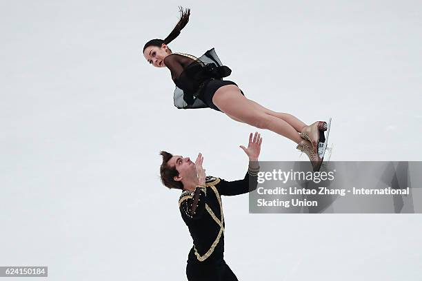 Mari Vartmann and Ruben Blommaert of Germany perform during the Pairs Short Program on day one of Audi Cup of China ISU Grand Prix of Figure Skating...