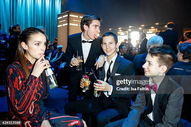 German actress Luise Befort, german actor Ivo Kortlang, german actor Tim Oliver Schultz and german actor Nick Julius Schuck pose at the Bambi Awards...