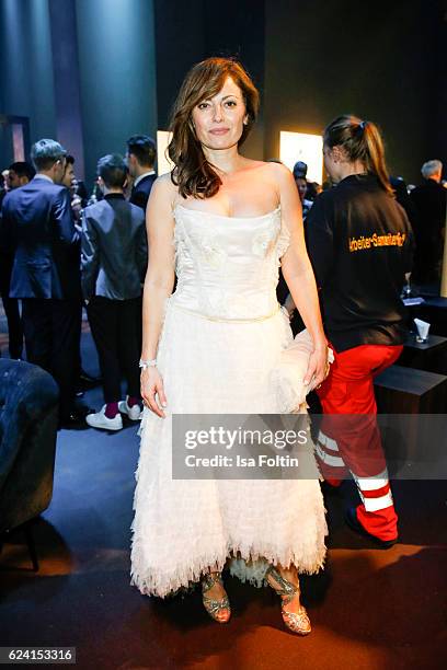 German actress Carolina Vera poses at the Bambi Awards 2016 party at Atrium Tower on November 17, 2016 in Berlin, Germany.