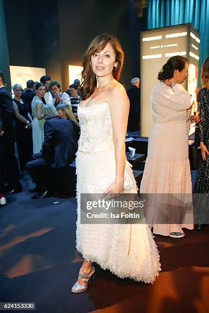 German actress Carolina Vera poses at the Bambi Awards 2016 party at Atrium Tower on November 17, 2016 in Berlin, Germany.