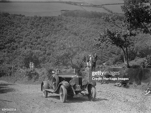 Alfa Romeo RL competing in the Mid Surrey AC Barnstaple Trial, Beggars Roost, Devon, 1934. Artist: Bill Brunell.Alfa Romeo RL 2994 cc. Vehicle Reg....