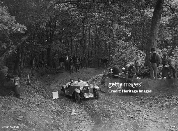 Riley Lynx taking part in a motoring trial, c1930s. Artist: Bill Brunell.Riley Lynx. 1932 1089 cc. Vehicle Reg. No. WP1500. Event Entry No: 63....