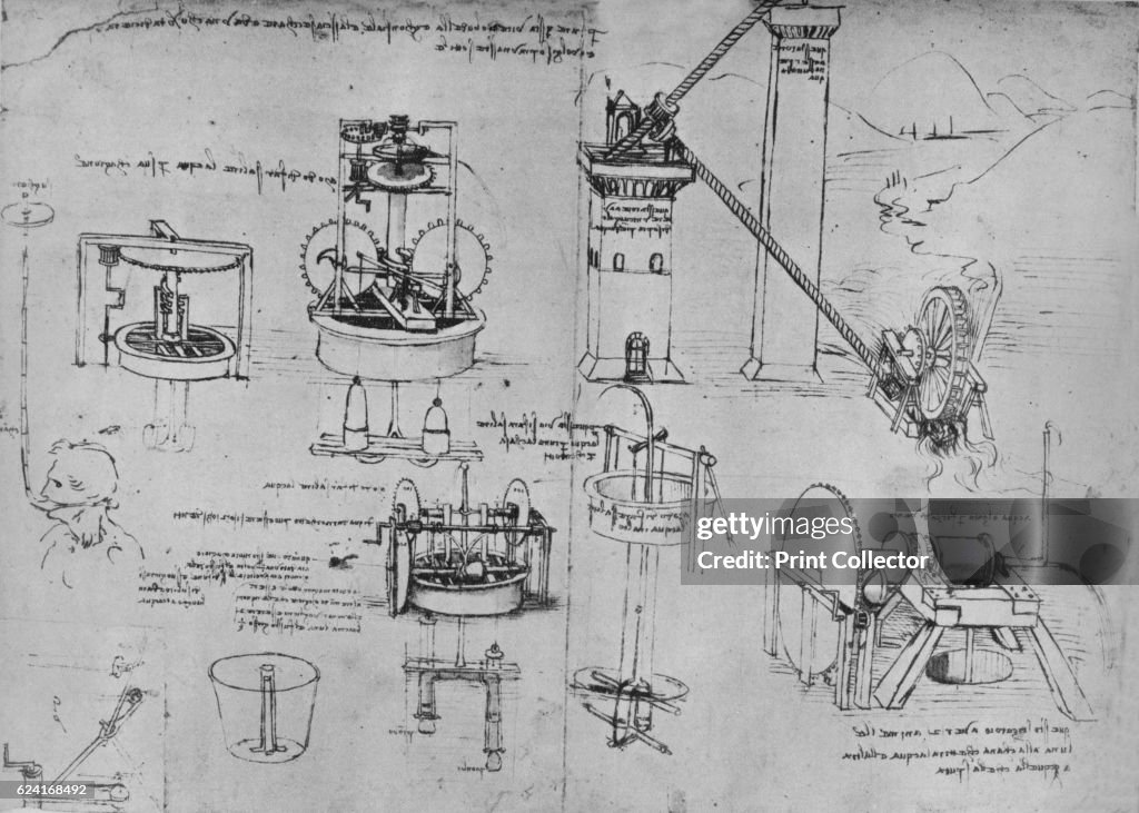 'Studies of Suction Pumps, Archimedes Tubes, Etc.', c1480