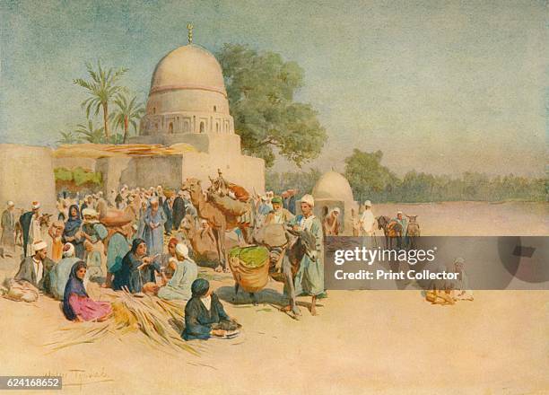 Market on the Edge of the Desert', c1905, . From An Artist in Egypt by Walter Tyndale, R.I. [Hodder & Stoughton, London, New York, Toronto, 1912]....