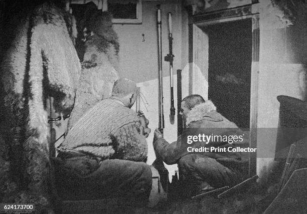 Scott-Hansen and Johansen Inspecting the Barometers', 1893-1896, . Sigurd Scott-Hansen and Fredrik Hjalmar Johansen were two explorers who took part...