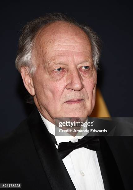 Director Werner Herzog arrives at the Academy of Motion Picture Arts and Sciences' 8th Annual Governors Awards at The Ray Dolby Ballroom at Hollywood...