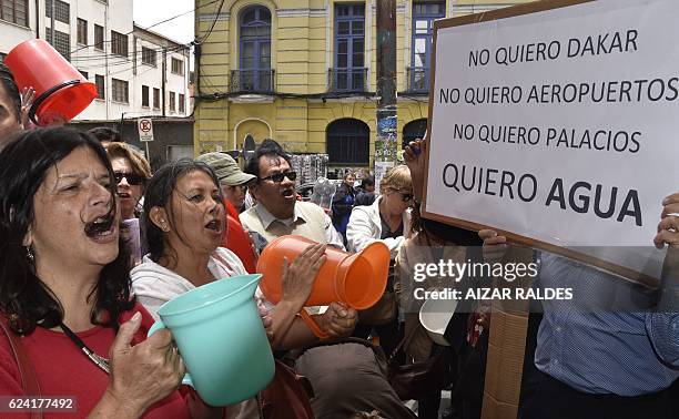 People demand Bolivian President Evo Morales to remove Environment and Water Minister Alexandra Moreira and find a solution to the water shortage...