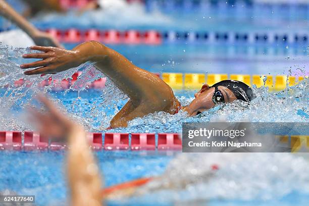 Chihiro Igarashi of Japan conpetes in Women's 200m Freestyle final race during the 10th Asian Swimming Championships 2016 at the Tokyo Tatsumi...