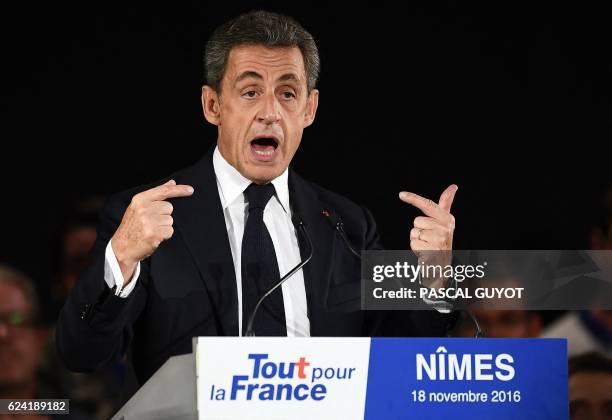 Nicolas Sarkozy, former French president and candidate for the right-wing Les Republicains party primary ahead of the 2017 presidential election,...