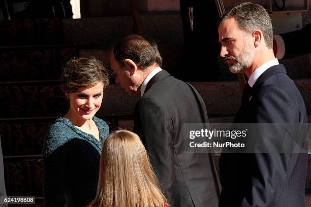 King Felipe VI of spain, Queen Letizia of Spain andd their daughters Princess Leonor and Princess Sofia will attend 12th Legislative Course...