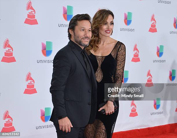 Singer Diego Torres and model Debora Bello attend the 17th Annual Latin Grammy Awards at T-Mobile Arena on November 17, 2016 in Las Vegas, Nevada.