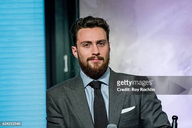 Actor Aaron Taylor Johnson discusses "Nocturnal AnimalsÓ with The Build Series at AOL HQ on November 18, 2016 in New York City.