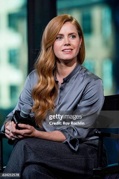 Actress Amy Adams discusses "Nocturnal Animals" with The Build Series at AOL HQ on November 18, 2016 in New York City.