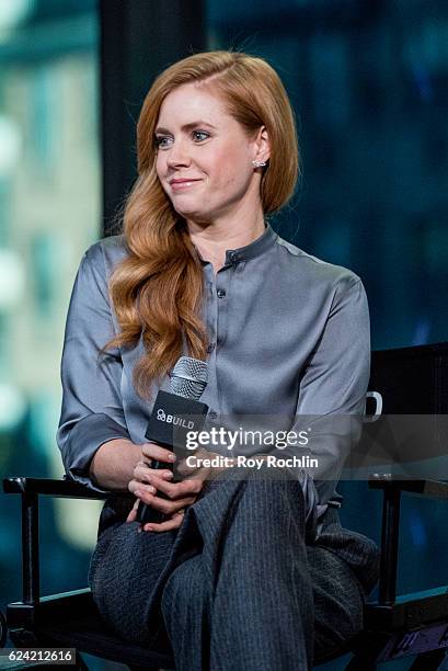 Actress Amy Adams discusses "Nocturnal Animals" with The Build Series at AOL HQ on November 18, 2016 in New York City.