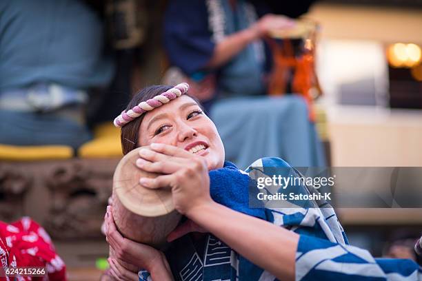 nonoji mawashi ritual in sawara autumn festival - saba sushi stock pictures, royalty-free photos & images