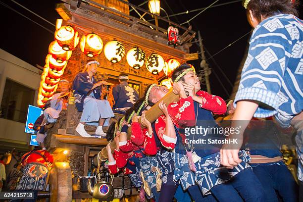 nonoji mawashi ritual in sawara autumn festival - saba sushi stock pictures, royalty-free photos & images