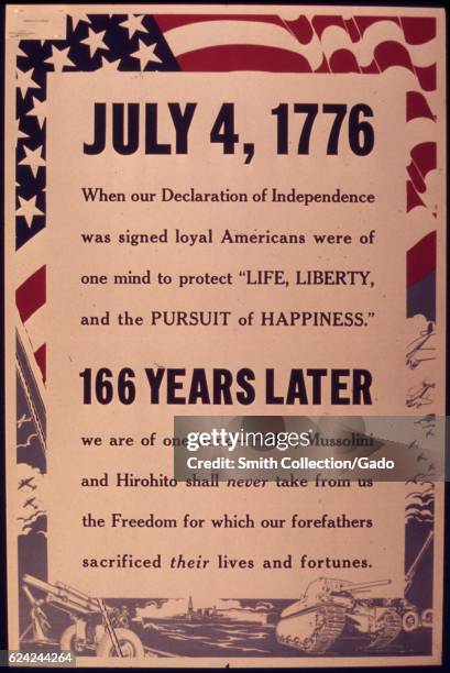 Poster reminding Americans of the history of the Declaration of Independence, 1942. .