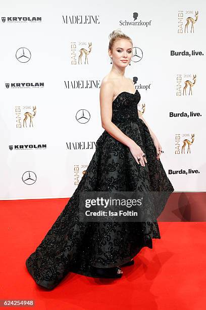 Swedish singer Zara Larsson arrives at the Bambi Awards 2016 at Stage Theater on November 17, 2016 in Berlin, Germany.