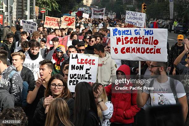 Protesters marched in Naples for the event in support of the "No to the constitutional referendum" called by social centers, the student collectives,...