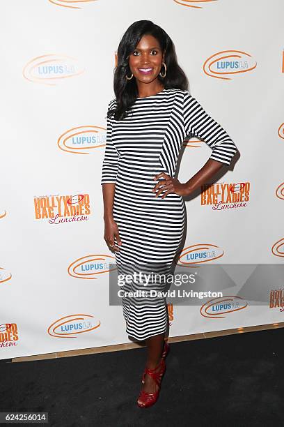 Actress Denise Boutte arrives at the 14th Annual Lupus LA Hollywood Bag Ladies Luncheon at The Beverly Hilton Hotel on November 18, 2016 in Beverly...