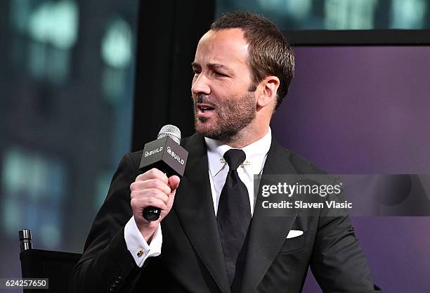 Director Tom Ford discusses his film "Nocturnal Animals" at the Build Series at AOL HQ on November 18, 2016 in New York City.